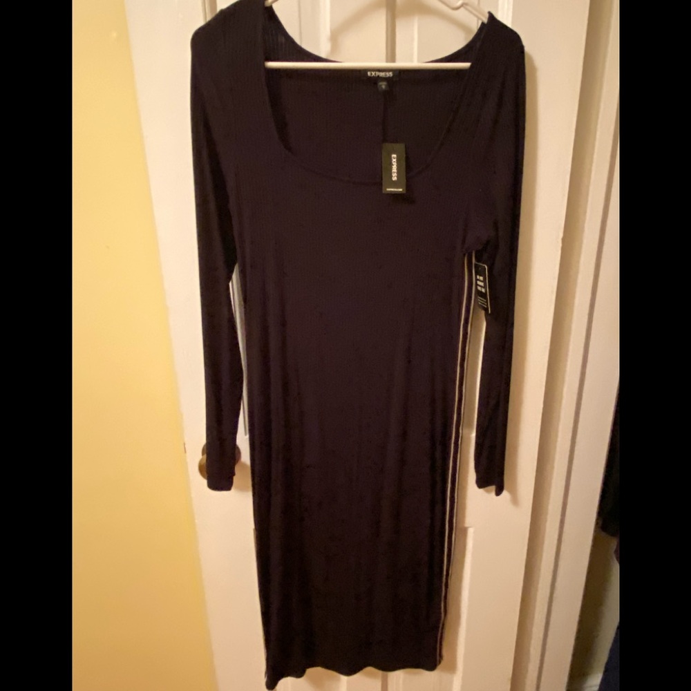 Express Black Midi Bodycon Dress
